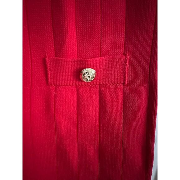 Endless Rose Women's Red Shank Button Knit Crew Neck Mini Dress Size Medium - Picture 4 of 9